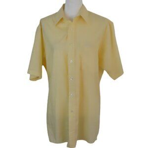 Van Heusen End On End Yellow Dress Shirt Neck 16